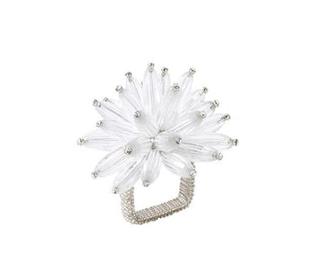Kim Seybert Napkin Rings: Constellation in Silver & Crystal, Set of 4
